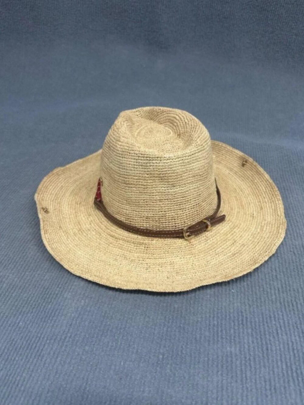 Miu Miu Natural Straw Hat with Red Braided Trim - Picture 3 of 5